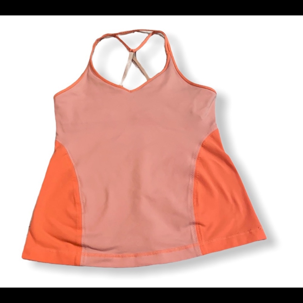 $5 For @janedoe1111 only!! 
 LULULEMON STRAPY YOGA TANK in peach and pink (8)